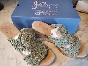 Jelly Pop Ladies Wedge Sandals, Lainey, Pistachio Woven Size 7.5 M New In Box - Picture 1 of 9