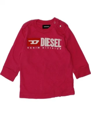 DIESEL Baby Girls Graphic Top Long Sleeve 6-9 Months Pink Cotton BB29 - Image 1 of 4