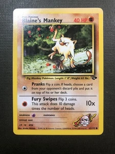 Pokémon Blaine's Mankey 63/132 Gym Challenge Common 2000 NM - Picture 1 of 2