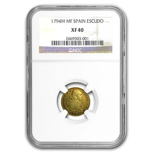 1794-MF Spain Gold Escudo XF-40 NGC - Picture 1 of 3