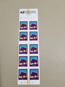 US Scott #BK282D 21¢ Bison booklet perf. 10.5 Left Var. F-VF with staining - Picture 1 of 3