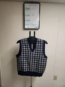 Chaleco Suéter Vintage Jantzen Mezcla Lana Estampado Geométrico Grande - Imagen 1 de 5