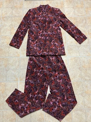 Chaqueta y pantalón Terry Lewis Classic Luxuries 2 piezas para mujer S 100 % algodón floral Foto 1 de 4