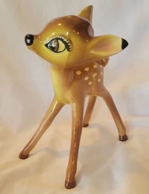 Винтажная большая керамическая фигурка оленя Disney Bambi 1940-е Evan K. Shaw без сколов - Изображение 1 из 4