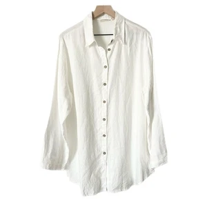 Soft Surroundings 100% Linen Button Down Shirt in White Size XL - Bild 1 von 5