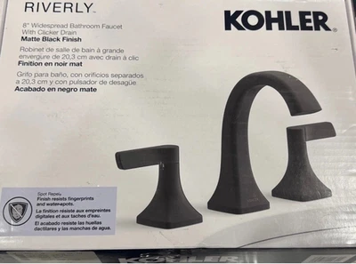 Kohler Riverly Widespread Bathroom Sink Faucet Matte Black Finish - Image 1 of 4
