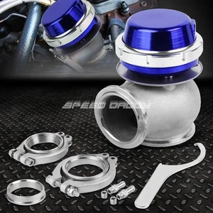 UNIVERSAL EXTERNAL 14-PSI 45MM TURBO/CHARGER V-BAND WASTEGATE WG W/SPRING BLUE - Picture 1 of 5