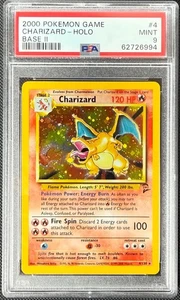 2000 POKEMON GAME BASE II #4 CHARIZARD-HOLO BASE II PSA MINT 9 - Picture 1 of 2
