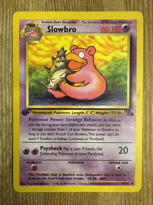 Pokémon TCG Slowbro Fossil 43/62 Regular 1st Edition Uncommon MP - Image 1 of 2
