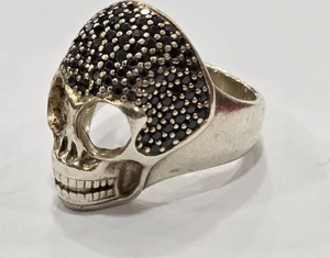 Vintage 925 Silver Thomas Sabo Skull Ring π Heavy Gothic Jewelry Size 67 RARE - Picture 1 of 5
