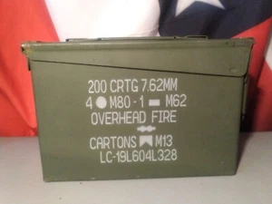 Lata de munición USGI M19A1, .30 cal, 7,62 mm genuina militar ~ buen sello - Imagen 1 de 6