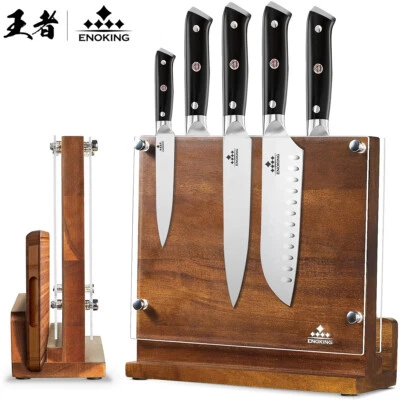 ENOKING Magnetic Knife Block Holder without Knives Acrylic Shield Storage Organizer US