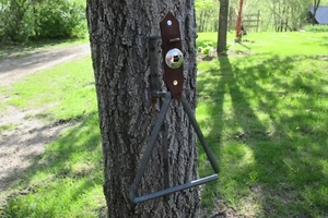 Dinner Bell Triangle Complete Kit Handmade with Leather Hanger Strap and Clanger - Picture 1 of 12