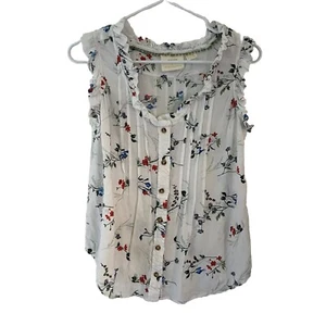 Maeve Anthropologie Womens Rayne Sleeveless Button Down Floral Print Sz 2 - Picture 1 of 9