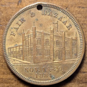 1884 Philadelphia, Pennsylvania PA Messe 1. Regiment Nationalgarde Waffenkammer Medaille - Bild 1 von 4