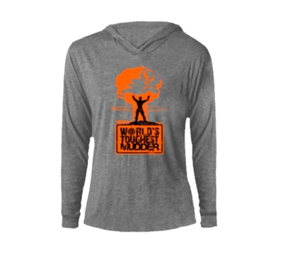 NEW WORLDS TOUGHEST MUDDER ATHLETIC GEAR PULLOVER HOODIE Sweatshirt GREY G0 C13 - Image 1 of 4