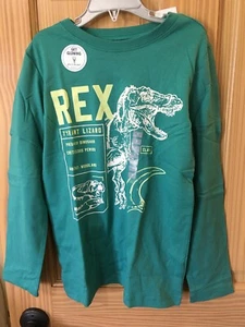 New Oshkosh Boys Dinosaur Rex Tee Shirt Top Green - Picture 1 of 1