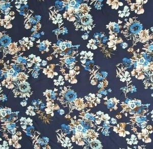 100% tela viscosa flores florales vestido material para hacer confección costura - Imagen 1 de 2
