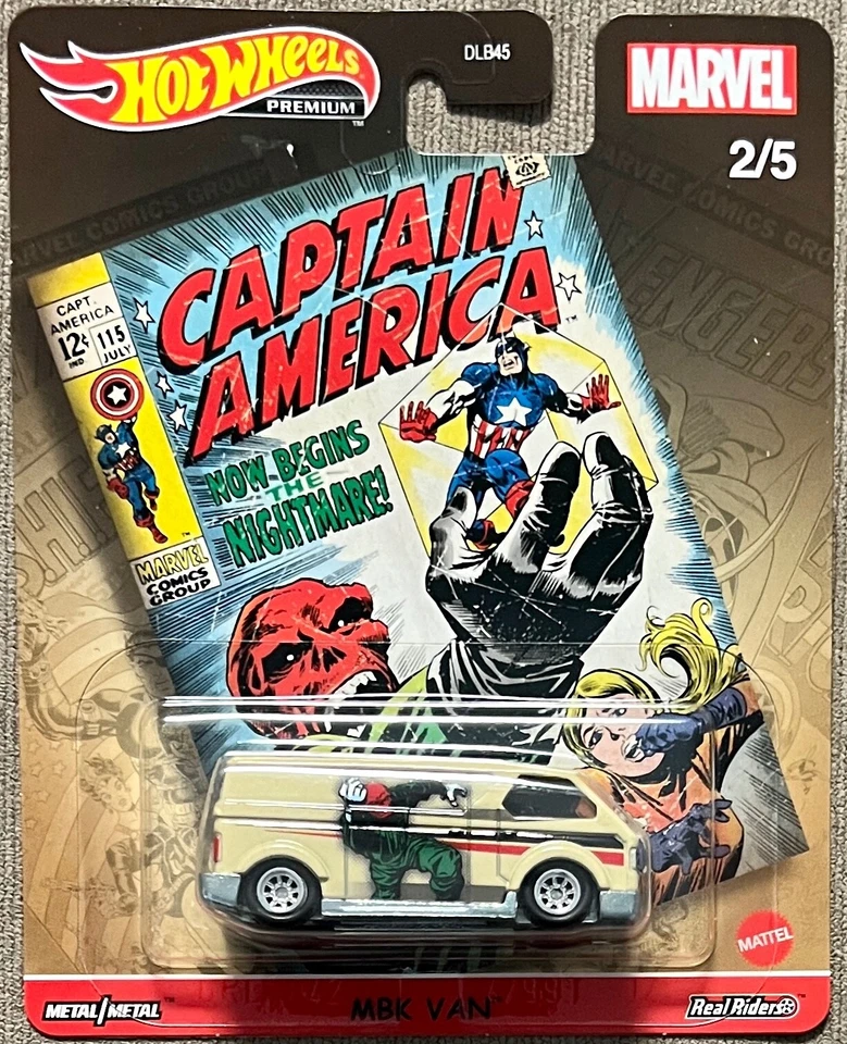 Hot Wheels 2021 MARVEL Series #2/5 Captain America MBK Van #GJR20 1:64 Scale - Image 1 of 1