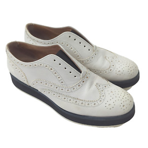 Rag & Bone Meli Brogue Slip-On Off White Cream Oxford Platform Shoes $350 37 6.5