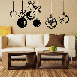 WEIHNACHTSFENSTERDEKORATIONEN WEIHNACHTEN WANDAUFKLEBER KUGELN FENSTERAUFKLEBER N88 - Bild 1 von 9
