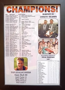 Barnet FC GM Vauxhall Conference Champions 1991 - stampa ricordo - Foto 1 di 5