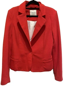 JEANSWEST Red Soft Feel Ribbed Lined One-Button Blazer Jacket - Size S - Picture 1 of 6