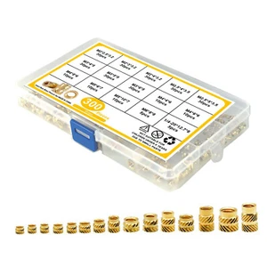 300pcs/Box M2-M6 Brass Knurled Nut Threaded Heat Inserts for Plastic 3D Printing - Bild 1 von 12