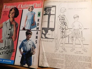 FEMMES D'AUJOURD'HUI n° 882 DU 29 MARS 1962 + LE SUPPLEMENT patron BD BOB MORANE - Picture 1 of 7