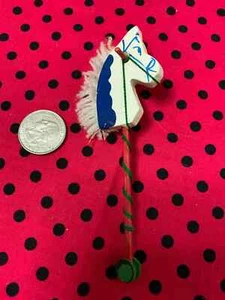 Vintage Miniature Doll toy Horse on a stick in very good condition - Picture 1 of 3