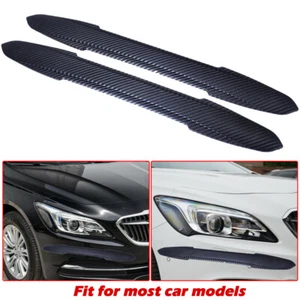 44cm Carbon Fiber 2pcs Car Rubber Bumper Edge Protector Guard Scratch Sticker - Picture 1 of 6
