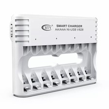 BTY 8 Slots Battery Charger AA AAA 1.2V USB Charging With Indicator Light