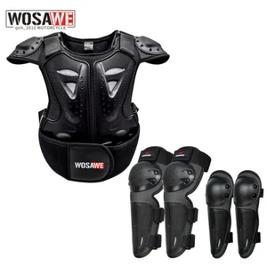 WOSAWE Niños Armadura Protectora Chaleco Conjuntos Cadera Acolchado Protector Rodilleras Coderas Conjunto - Imagen 1 de 22