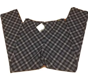NWT $220 St John Sport Marie Gray Plaid Pants Luxury NEW blue High Waist Golf - Picture 1 of 6