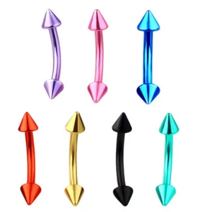 4X Colourful Surgical Steel Eyebrow Ring Bar Curved Barbell Cone Tragus Piercing - Picture 1 of 15