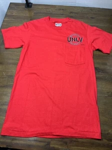 Vintage UNLV Runnin Rebels Single Stitch Pocket T Shirt Size Small - Picture 1 of 9