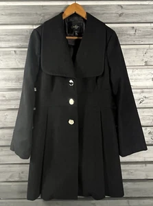 Jessica Simpson Wool Blend Trench Coat Jacket Womens Size Small EUC dark gray - Picture 1 of 14