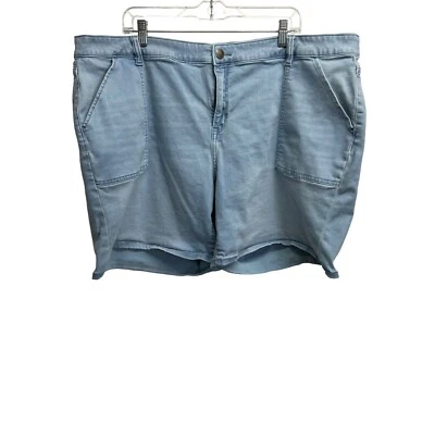 Lane Bryant Womens Mid Rise Boyfriend Midi Shorts Plus Size 24 Denim Light Wash - Image 1 of 4