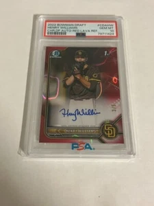 Henry Williams 2022 1st Bowman Chrome Red Lava Refractor Auto /5 PSA 10 - Picture 1 of 2