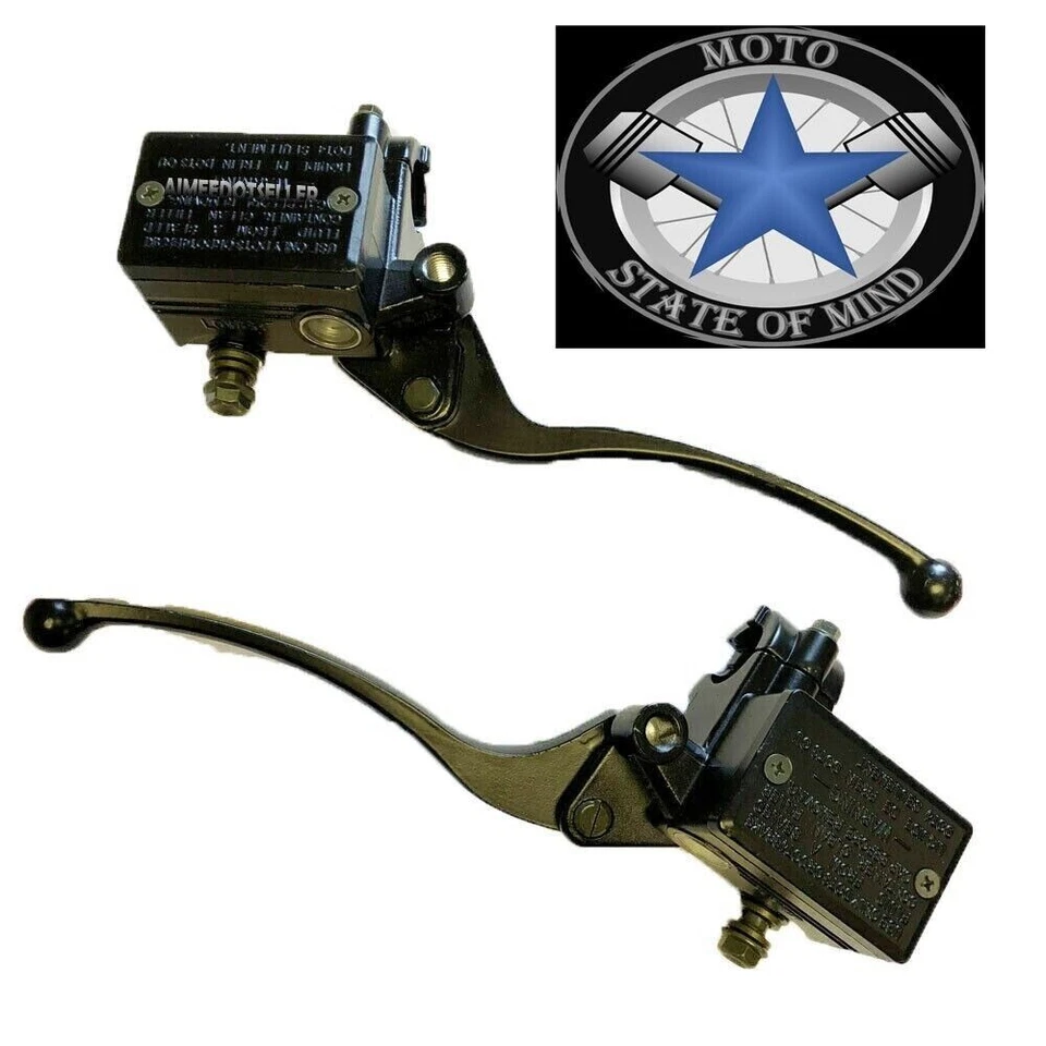 Cilindro maestro de freno y embrague hidráulico Honda Yamaha Suzuki Kawasaki negro completo Foto 1 de 4