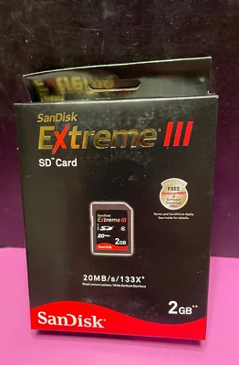 SanDisk Extreme III 2GB SD Card - SDSDX3-002G-A21 - 20MB/s 133X - Class 6 - Image 1 of 3