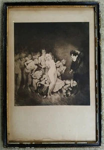 Antiker NORMAN LINDSAY Druck "ABENTEUER" - Bild 1 von 4
