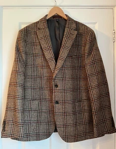 Chaqueta Blazer M&S Sartorial Para Hombres Pura Nueva Lana Tweed Cuadros 46"R - Imagen 1 de 7
