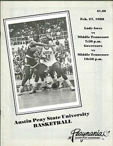 Austin Peay-Middle Tennessee 1988 programma basket uomo/donna - Foto 1 di 2