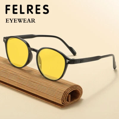 Round Blue Light Blocking Classes Men Women Outdoor Night Vision Sunglasses New - Image 1 of 4