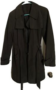 M&Co Women Trench Coat Size 14 Black