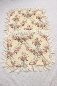 Vintage Sears and roebuck floral pattern 24" ruffle edge pillow case X2 - Picture 1 of 14