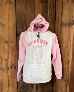 Felpa con cappuccio pullover Ohio State Buckeyes bianca e rosa - Foto 1 di 3