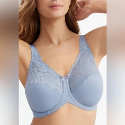 Sujetador minimizador de encaje cómodo Lilyette para mujer 38C, azul cielo por delante ¡Nuevo con etiquetas! Foto 1 de 4