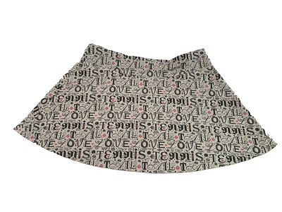 Saia de tênis feminina cauda branca média com preto “Love Tennis Tail” (Sho1174Cc) - Imagem 1 de 4